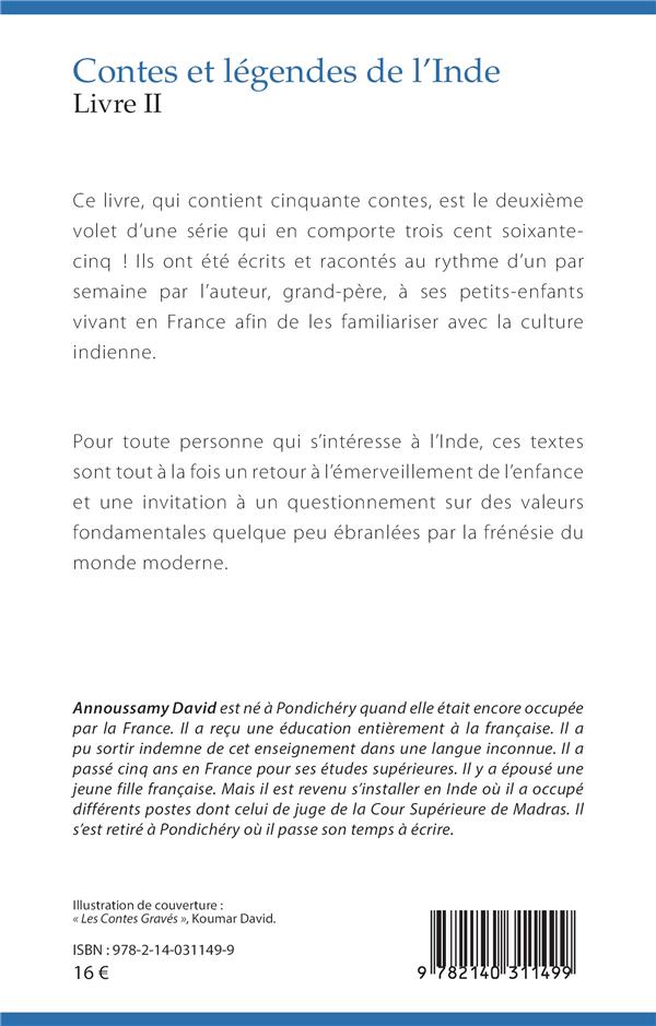 Quatrième de couverture de « CONTES ET LEGENDES DE L'INDE - VOL02 - LIVRE II »