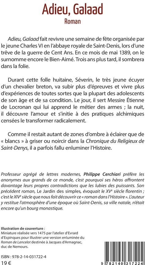 Quatrième de couverture de « ADIEU, GALAAD »