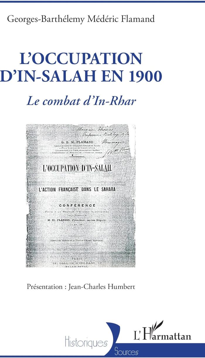 Couverture du livre « L'OCCUPATION D'IN-SALAH EN 1900 - LE COMBAT D'IN-RHAR » de Jean-Charles Humbert, librairie Les Contes Infusés à Corte