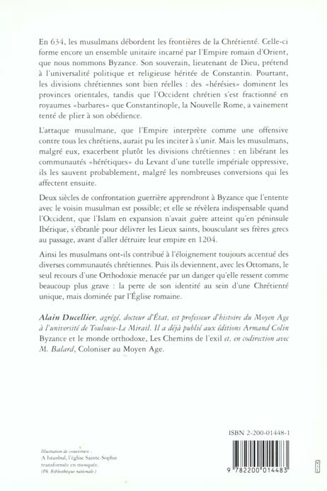Quatrième de couverture de « CHRETIENS D'ORIENT ET ISLAM AU MOYEN AGE - (VIIE-XVE SIECLE) »