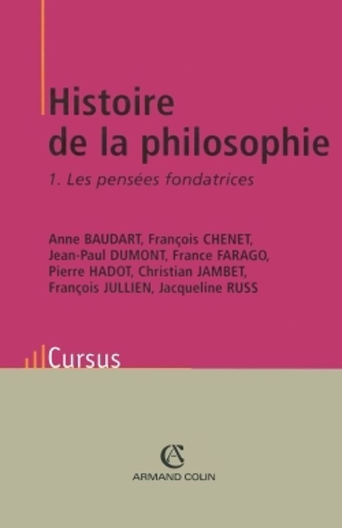 Couverture du livre « HISTOIRE DE LA PHILOSOPHIE T1 - LES PENSEES FONDATRICES » de Jacqueline Russ, librairie Les Contes Infusés à Corte