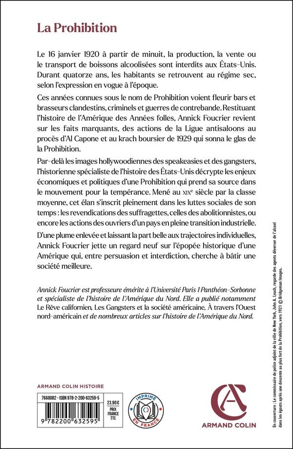 Quatrième de couverture de « La prohibition : interdire pour une Amérique meilleure ? »