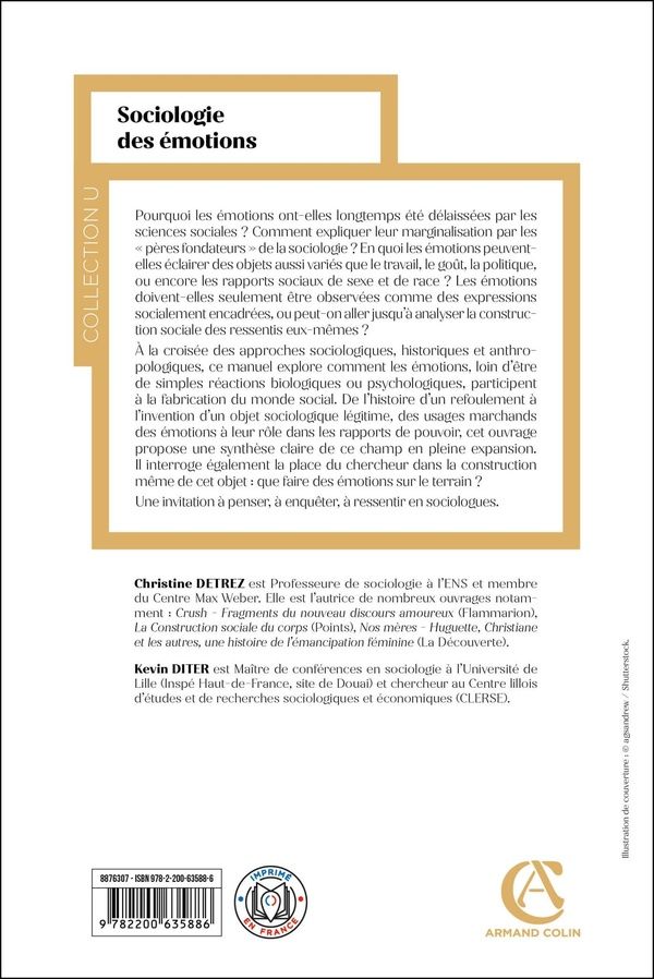 Quatrième de couverture de « Sociologie des émotions »