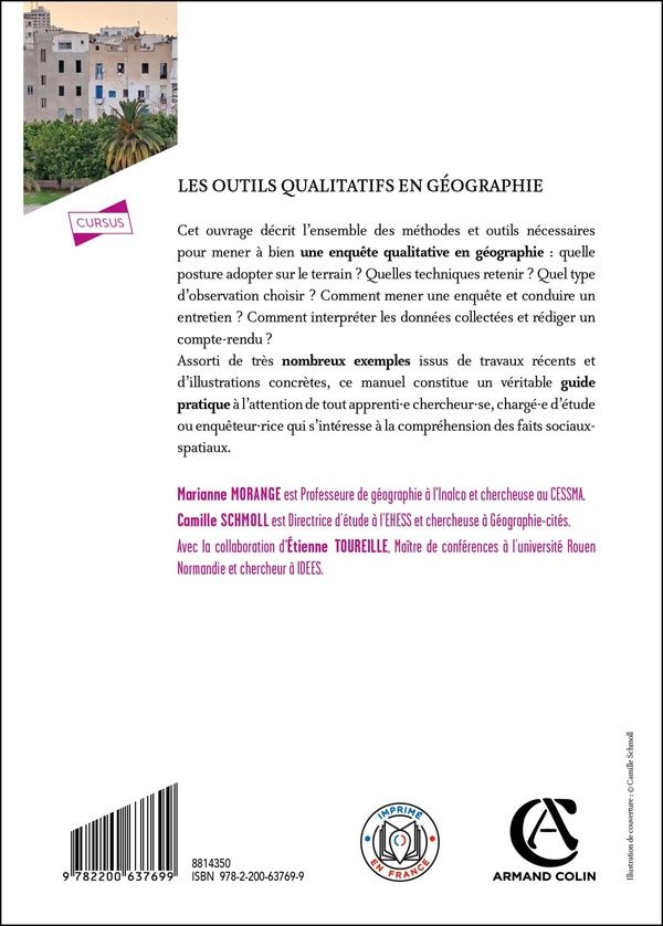 Quatrième de couverture de « Les outils qualitatifs en géographie : méthodes et applications »