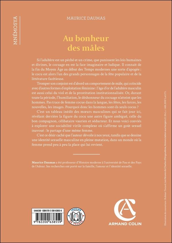 Quatrième de couverture de « Au bonheur des mâles : adultère et cocuage à la Renaissance, 1400-1650 »