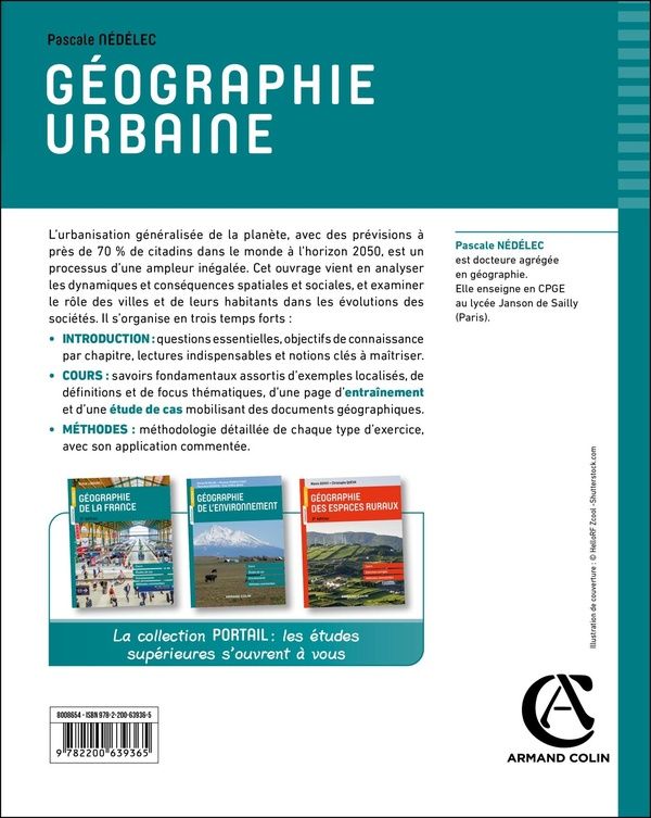 Quatrième de couverture de « Géographie urbaine : cours, études de cas, entraînements, méthodes commentées »