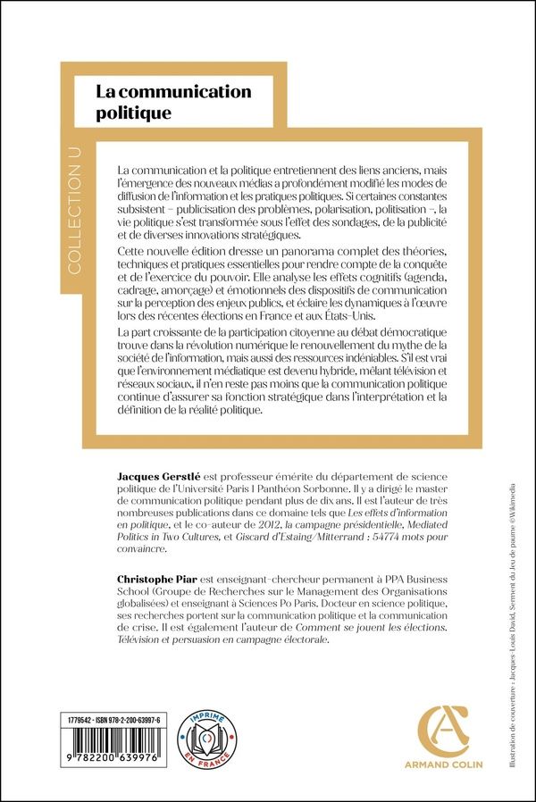 Quatrième de couverture de « La communication politique »
