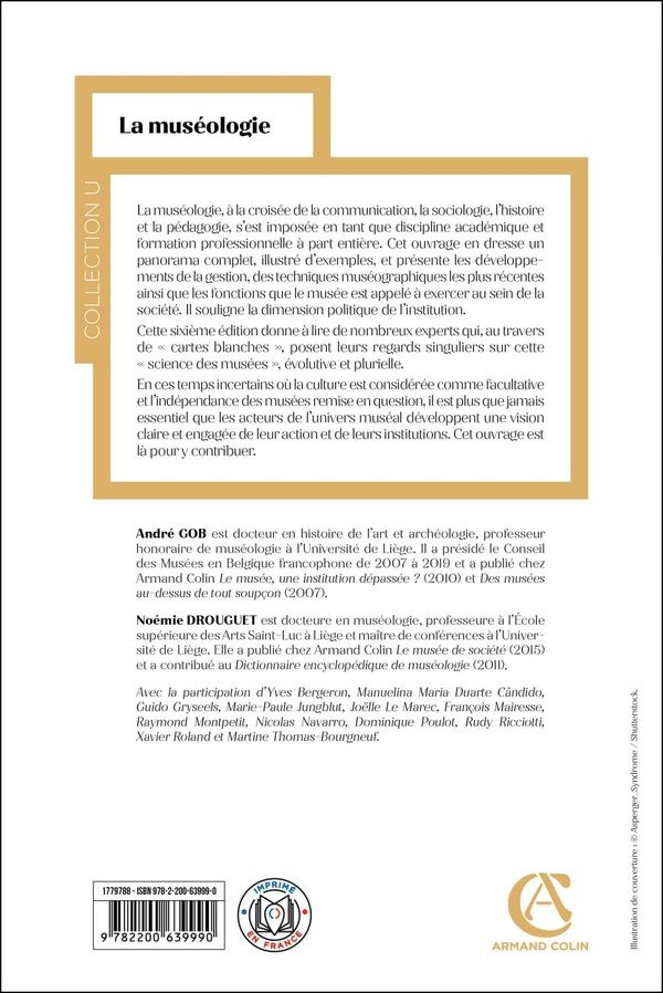 Quatrième de couverture de « La muséologie : histoire, développements, enjeux actuels »