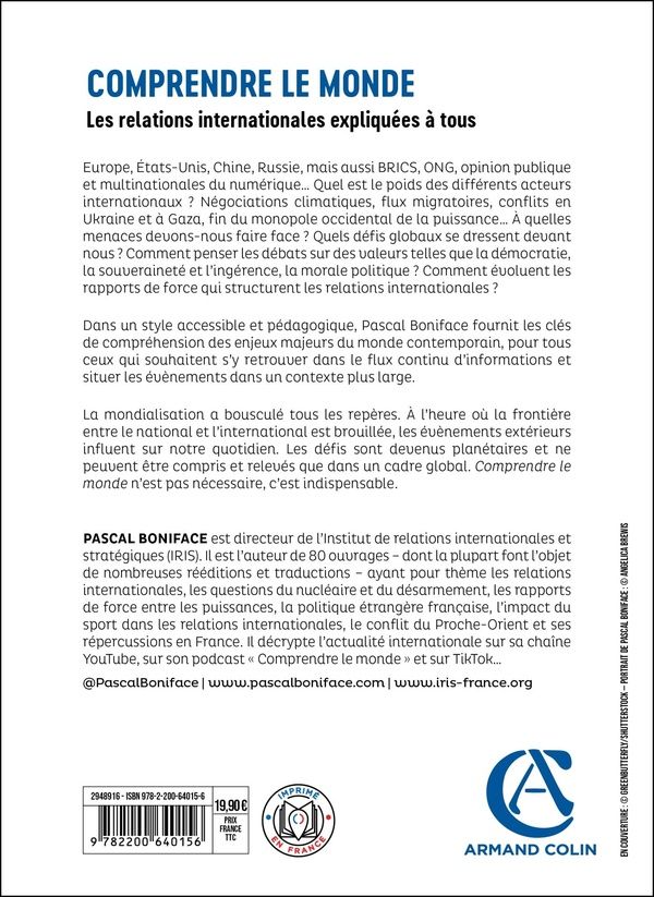 Quatrième de couverture de « Comprendre le monde : les relations internationales expliquées à tous »