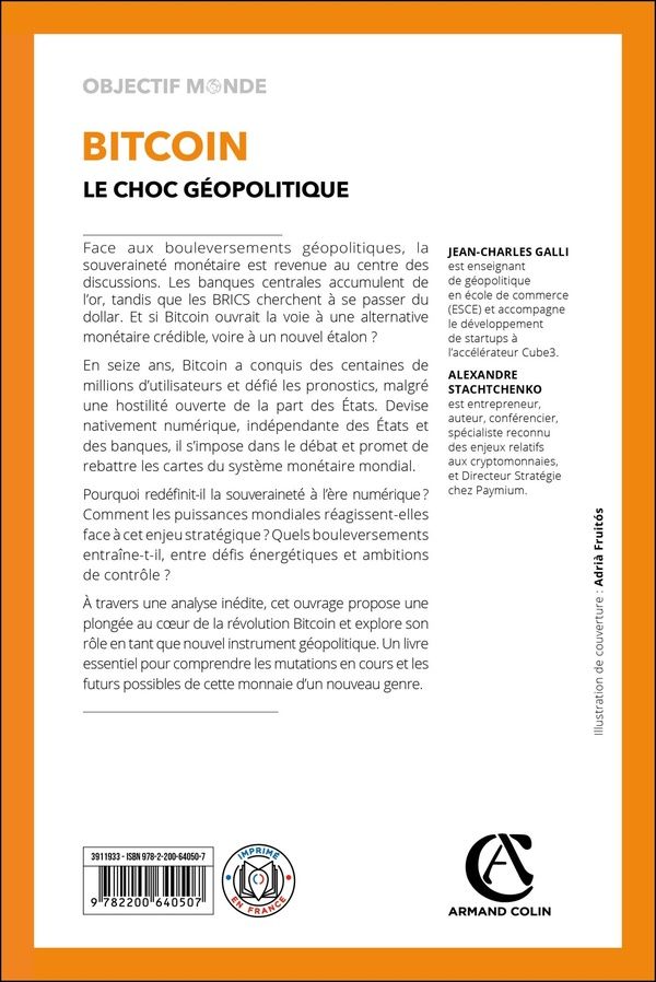 Quatrième de couverture de « Bitcoin : le choc géopolitique »