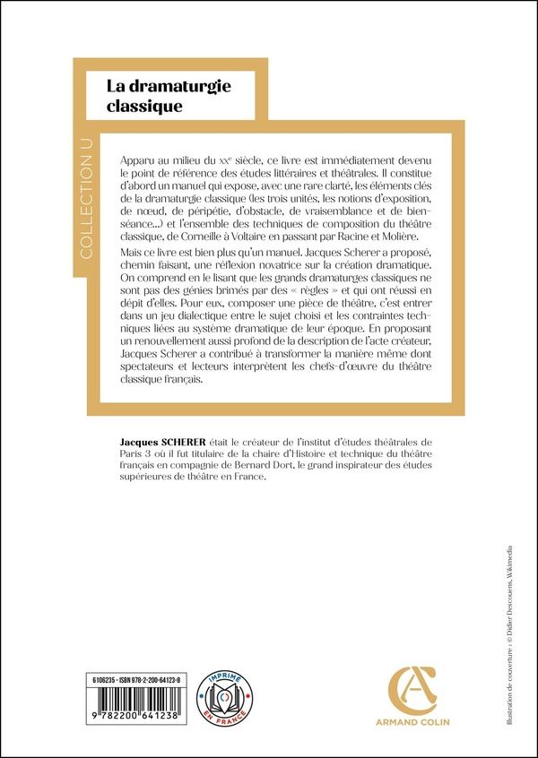 Quatrième de couverture de « La dramaturgie classique »
