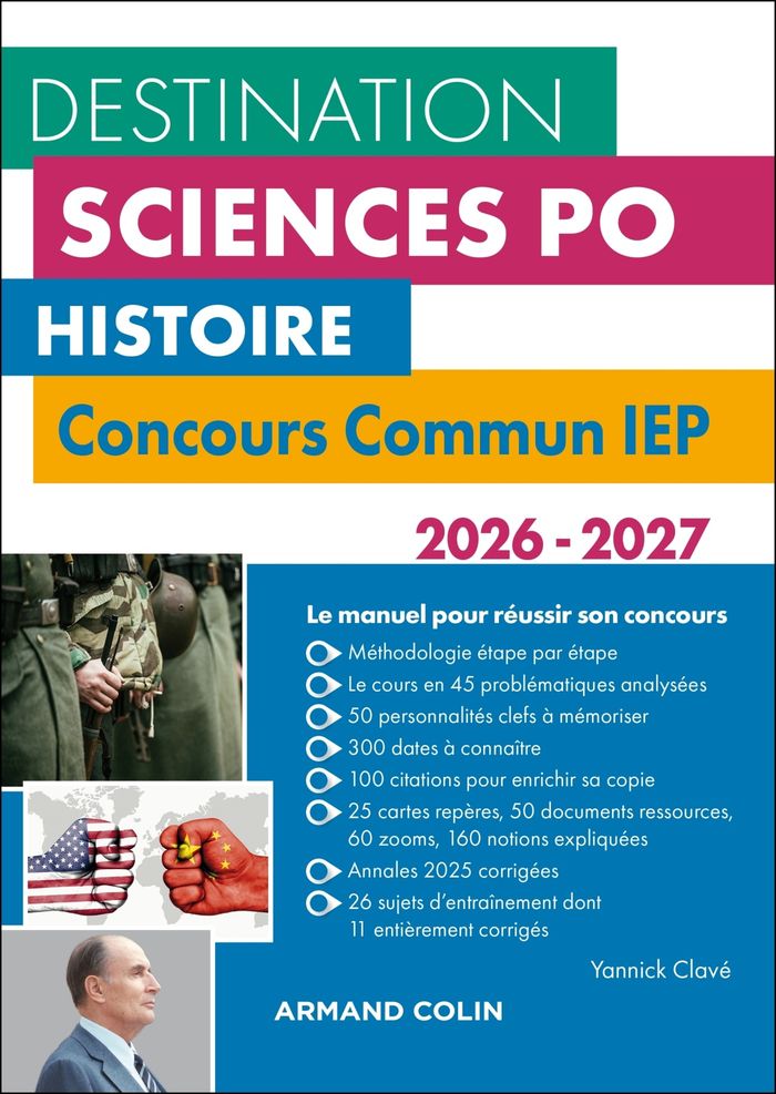 Couverture du livre « Histoire : concours commun IEP 2026-2027 » de Yannick Clavé, librairie Les Contes Infusés à Corte