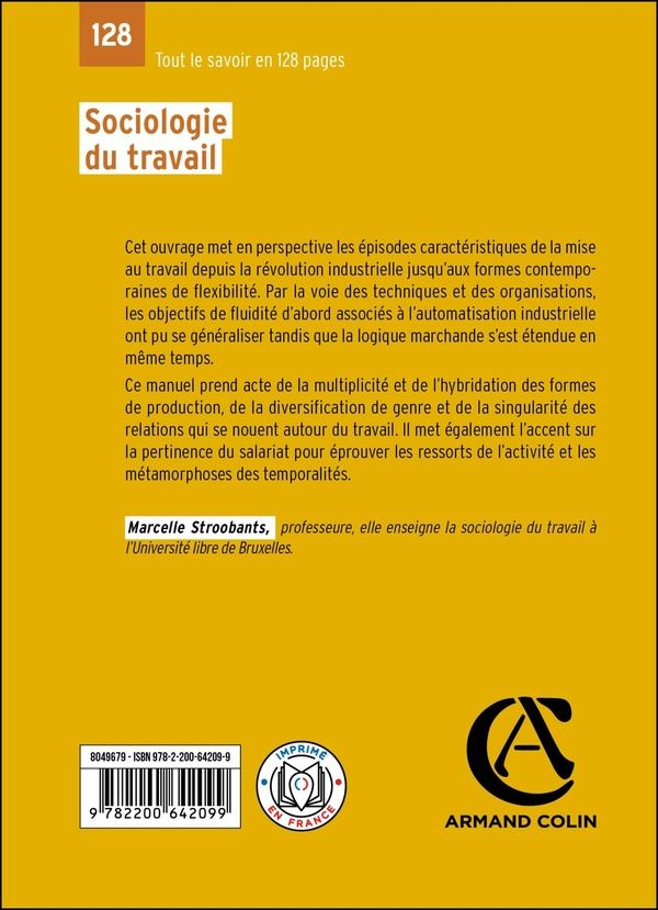 Quatrième de couverture de « Sociologie du travail »