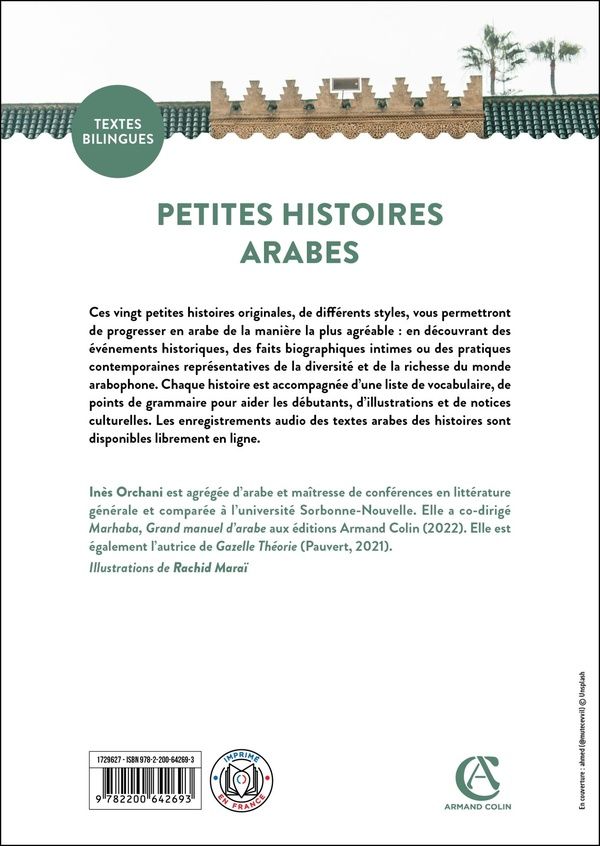 Quatrième de couverture de « Petites histoires arabes : 20 petites histoires bilingues pour progresser en arabe »