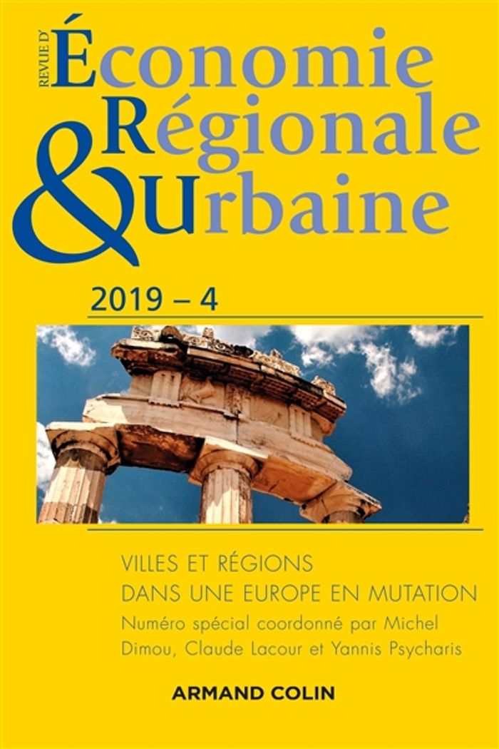 Couverture du livre « REVUE D'ECONOMIE REGIONALE ET URBAINE N  4/2019 VILLES ET REGIONS DANS UNE EUROPE EN MUTATION » de Collectif, librairie Les Contes Infusés à Corte