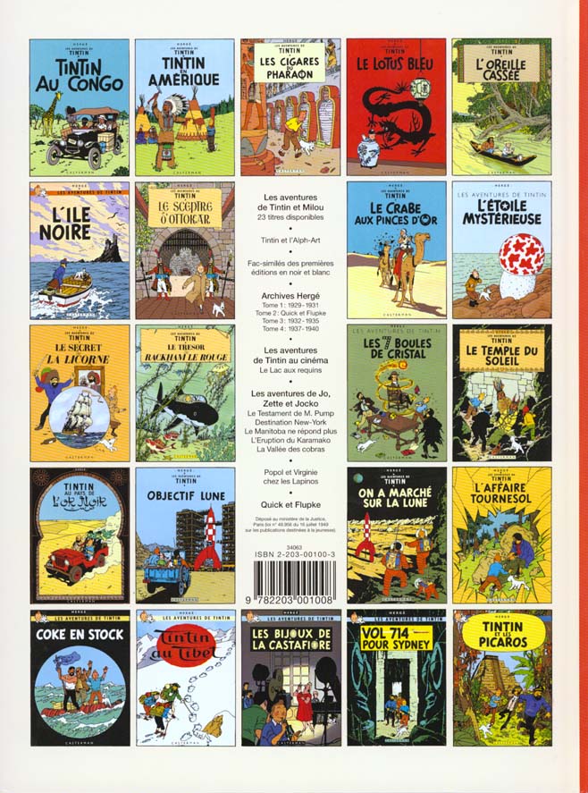 Quatrième de couverture de « Les aventures de Tintin, reporter du "Petit vingtième", au pays des Soviets »
