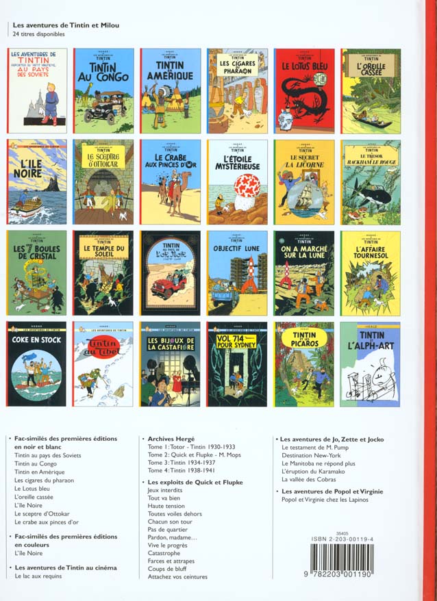 Quatrième de couverture de « TINTIN - T20 - TINTIN AU TIBET »