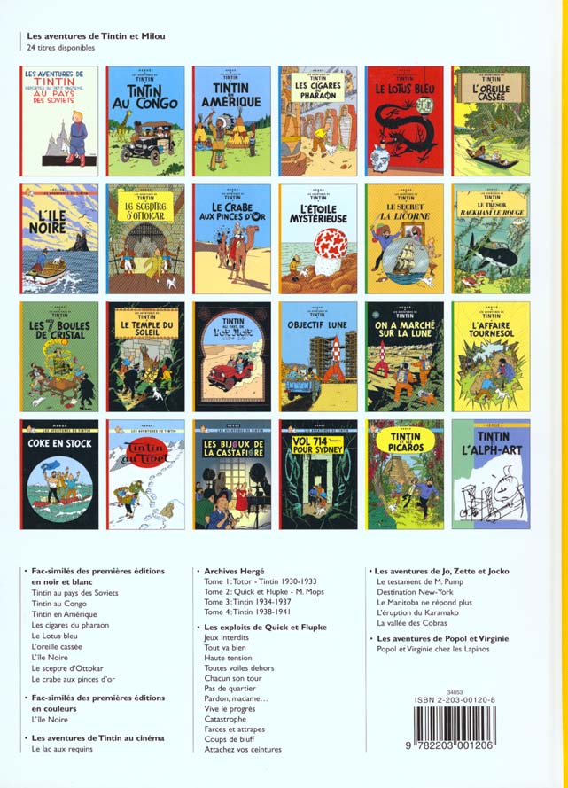 Quatrième de couverture de « TINTIN - T21 - LES BIJOUX DE LA CASTAFIORE »
