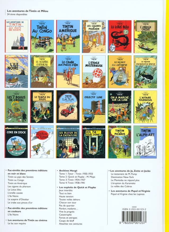Quatrième de couverture de « Tintin et les Picaros »