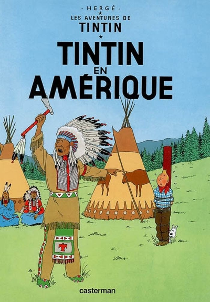 Couverture du livre « Tintin en Amérique » de Hergé, librairie Les Contes Infusés à Corte