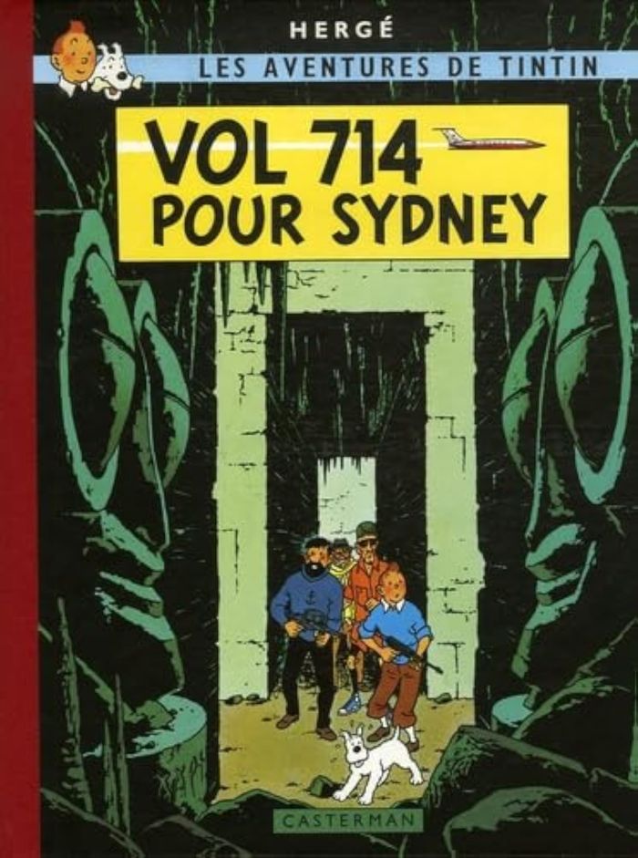 Couverture du livre « Vol 714 pour Sydney » de Hergé, librairie Les Contes Infusés à Corte