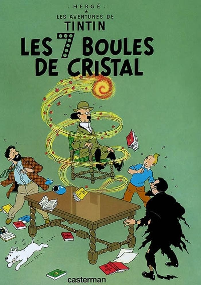 Couverture du livre « Les 7 boules de cristal » de Hergé, librairie Les Contes Infusés à Corte