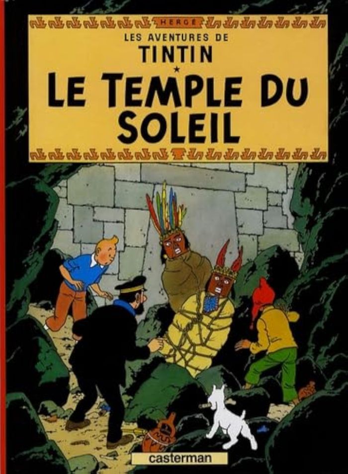 Couverture du livre « Le temple du soleil » de Hergé, librairie Les Contes Infusés à Corte