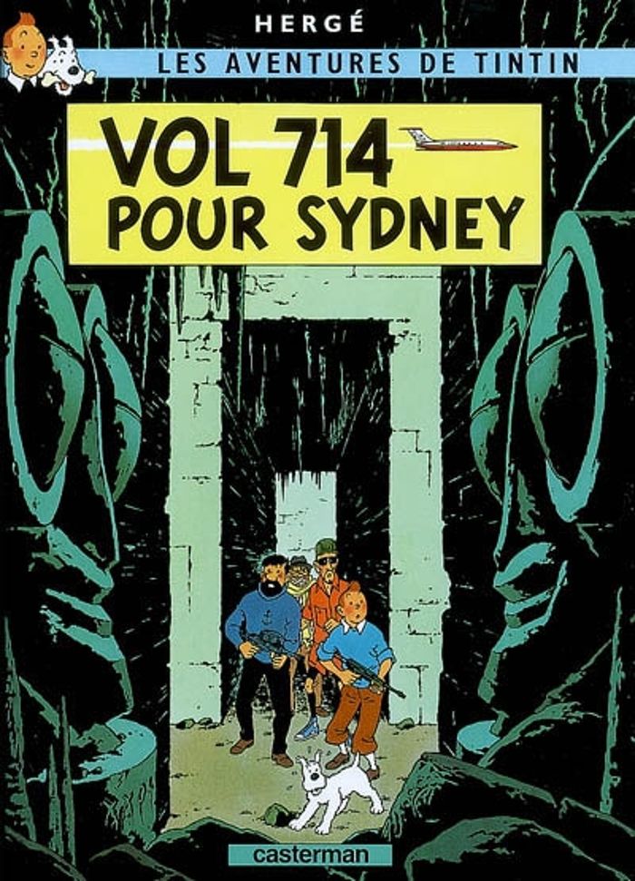 Couverture du livre « Vol 714 pour Sydney » de Hergé, librairie Les Contes Infusés à Corte