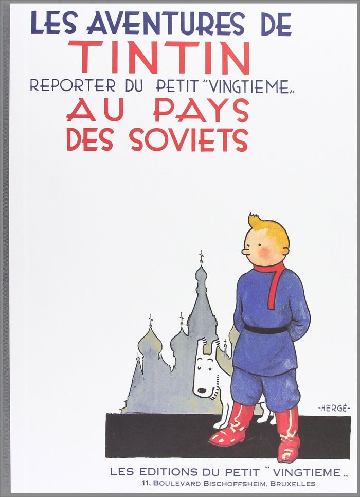 Couverture du livre « Tintin au pays des Soviets », librairie Les Contes Infusés à Corte