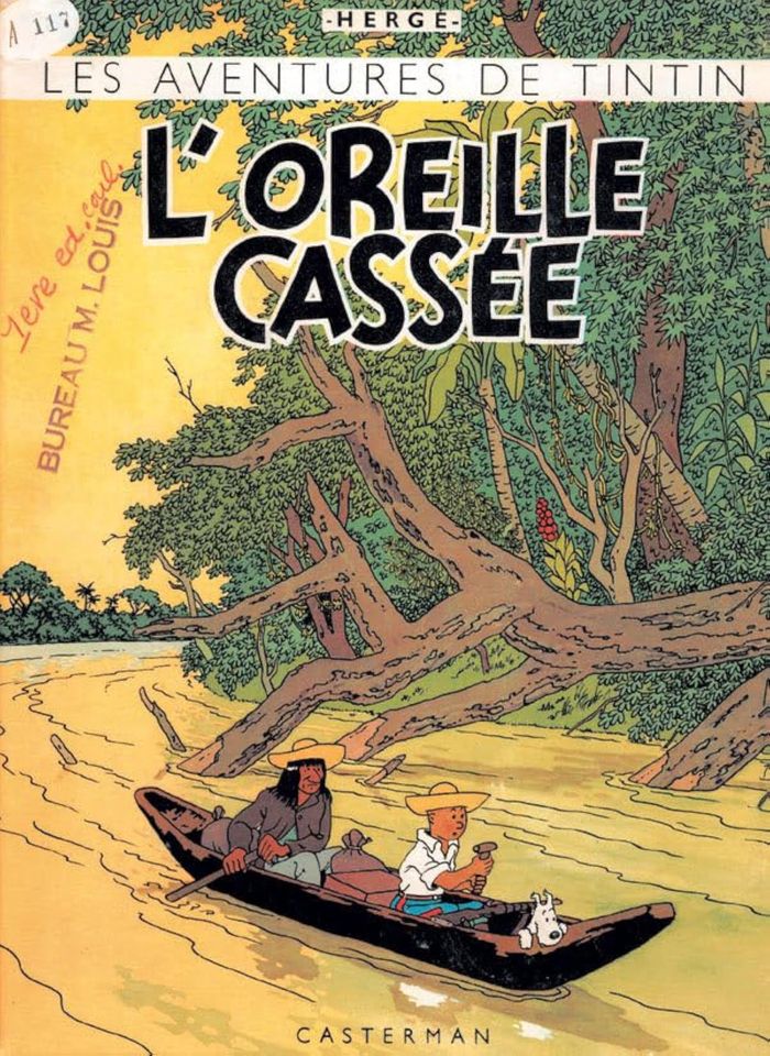 Couverture du livre « L'oreille cassée » de Hergé, librairie Les Contes Infusés à Corte