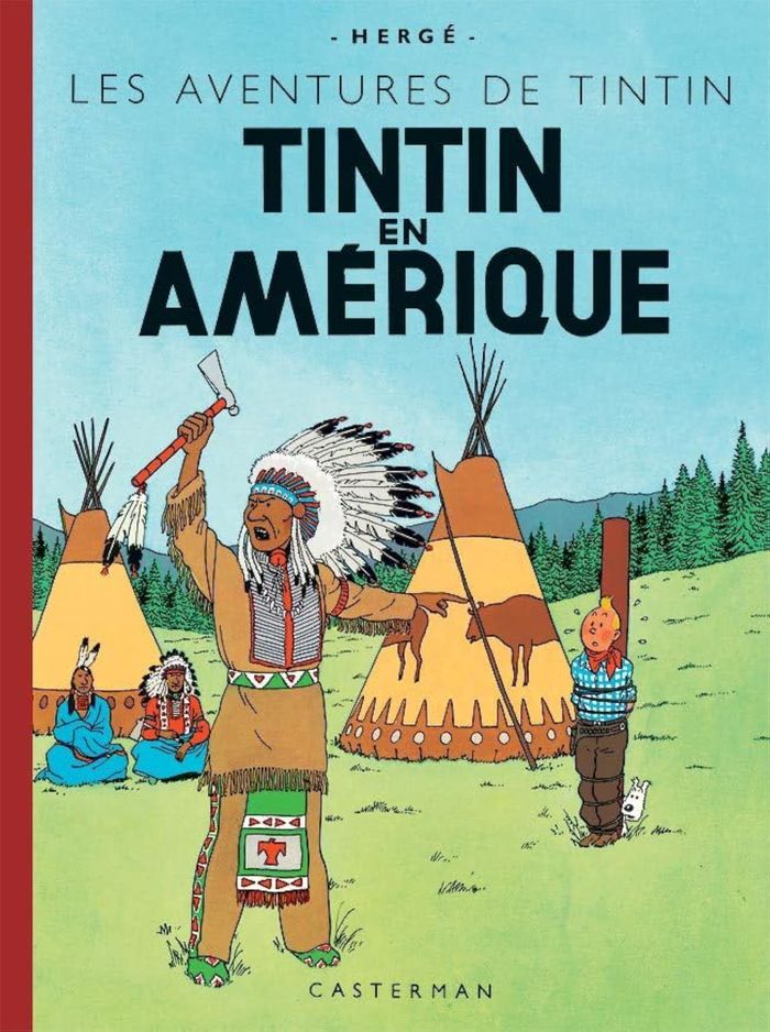 Couverture du livre « Tintin en Amérique » de Hergé, librairie Les Contes Infusés à Corte