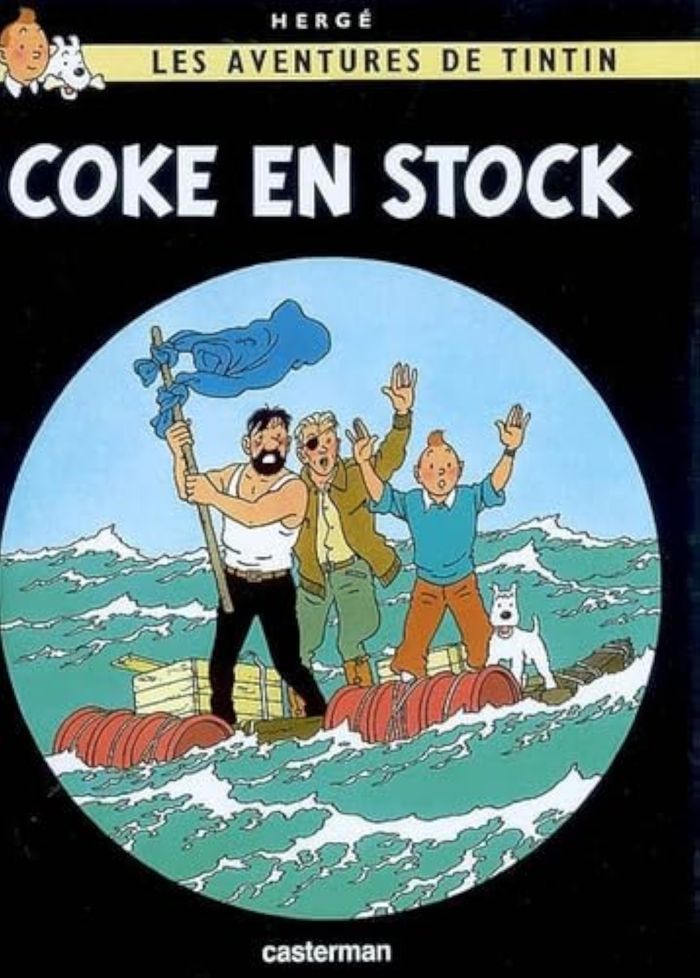 Couverture du livre « Coke en stock » de Hergé, librairie Les Contes Infusés à Corte