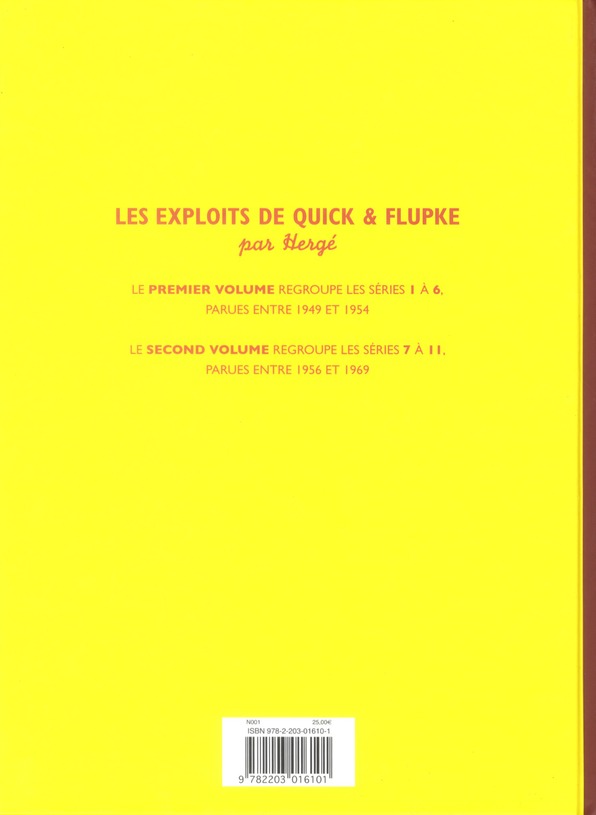 Quatrième de couverture de « Les exploits de Quick et Flupke : intégrale »