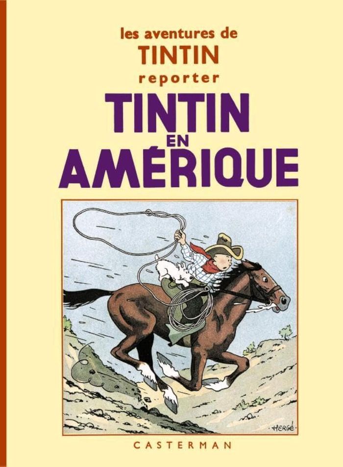 Couverture du livre « Tintin en Amérique » de Hergé, librairie Les Contes Infusés à Corte