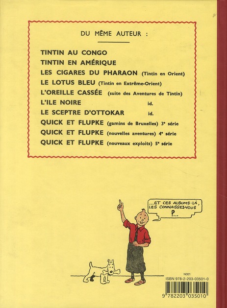 Quatrième de couverture de « Le crabe aux pinces d'or »