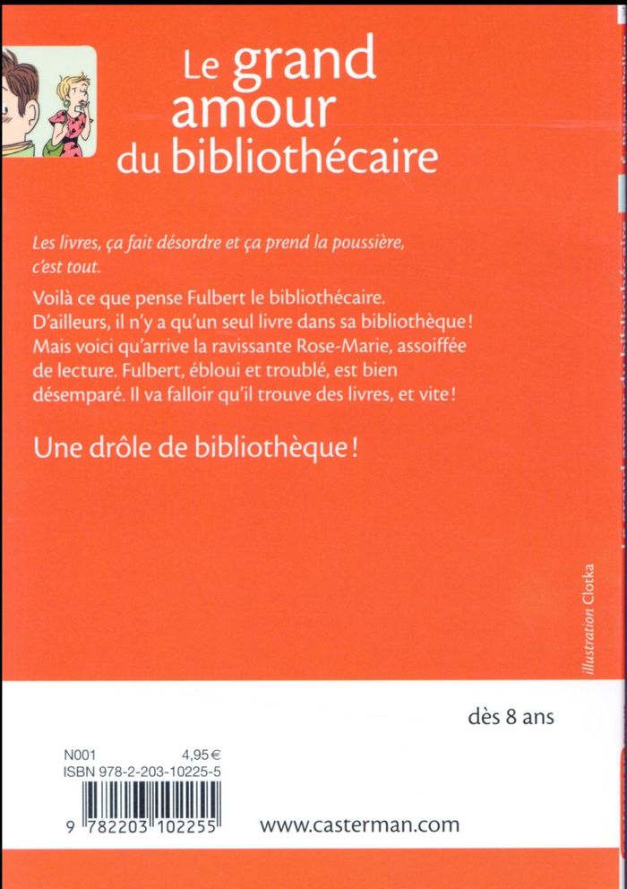 Quatrième de couverture de « Le grand amour du bibliothécaire »