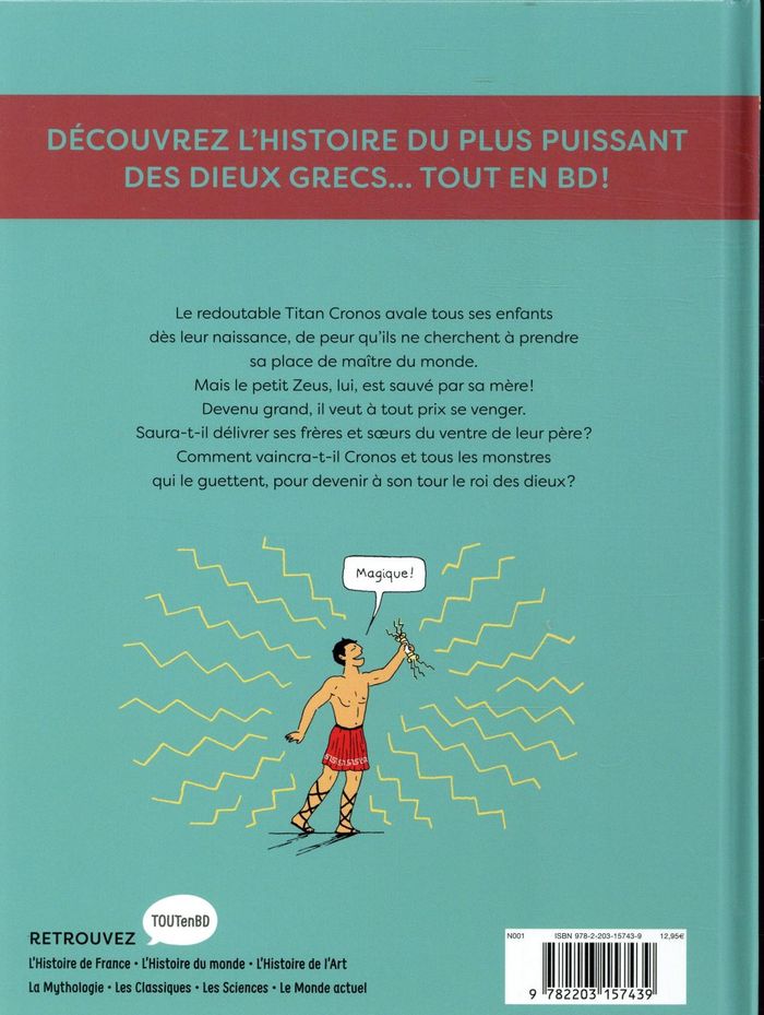 Quatrième de couverture de « Zeus, le roi des dieux »