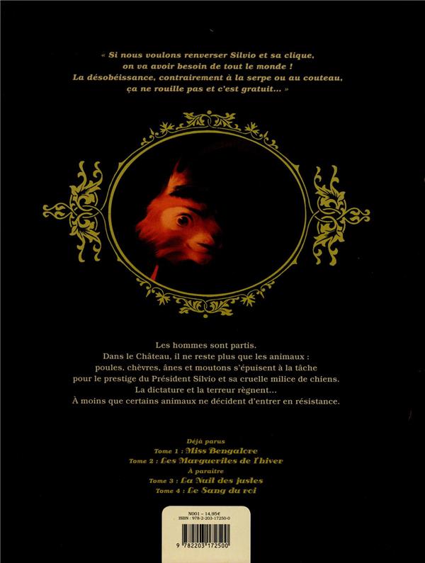 Quatrième de couverture de « LE CHATEAU DES ANIMAUX - T02 - LES MARGUERITES DE L'HIVER »