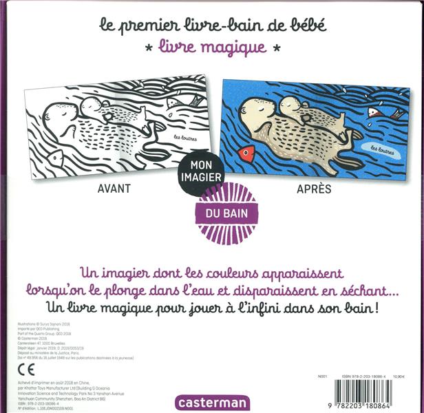 Quatrième de couverture de « MON IMAGIER DU BAIN - BEBE ELEPHANT ET SES AMIS »
