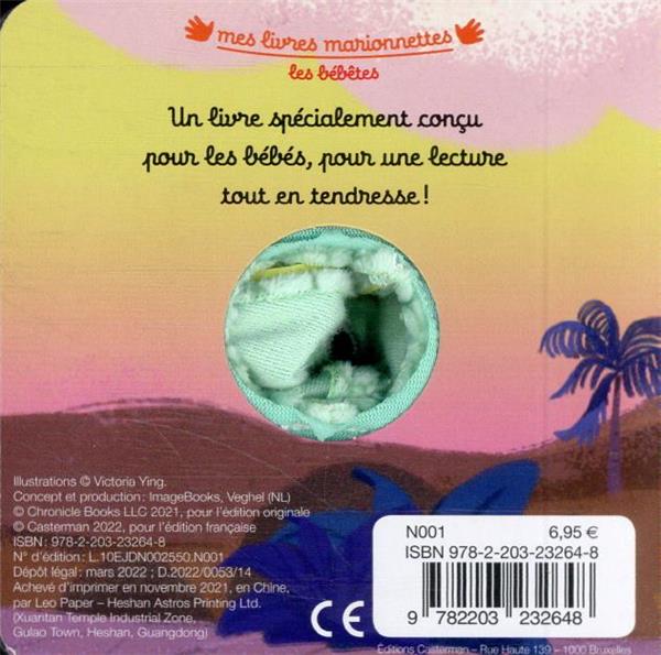 Quatrième de couverture de « LES BEBETES - T110 - BEBE T-REX - LIVRE MARIONNETTE POUR BEBE - DES 3 MOIS »