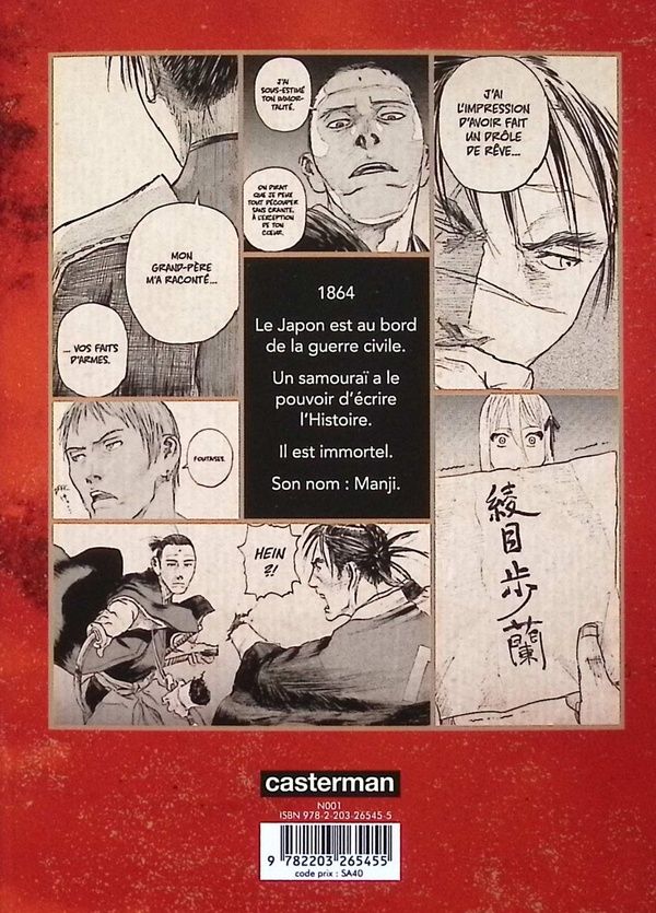 Quatrième de couverture de « L'habitant de l'infini : Bakumatsu »
