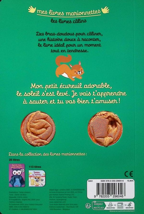 Quatrième de couverture de « Mon petit écureuil adorable : viens dans mes bras ! »