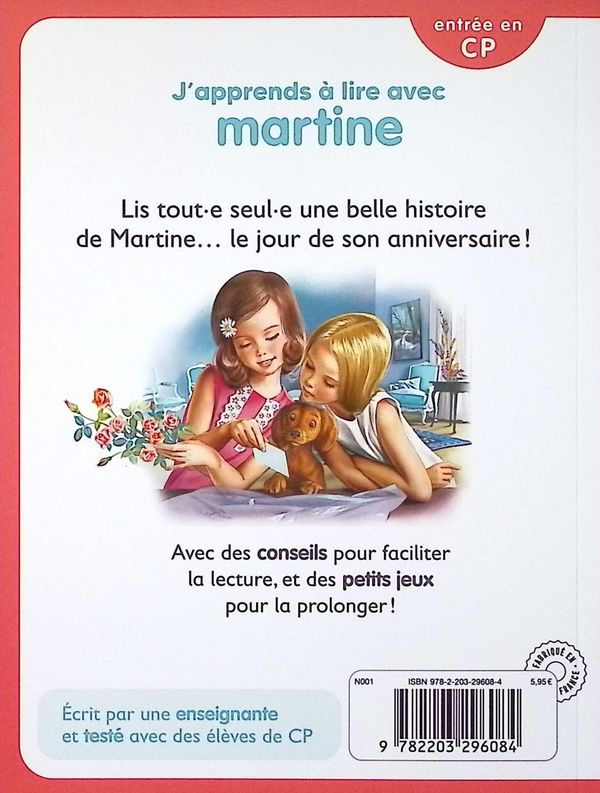 Quatrième de couverture de « Martine fête son anniversaire »