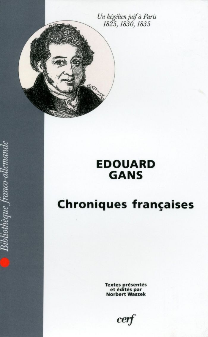 Couverture du livre « CHRONIQUES FRANCAISES » de Edouard Gans, librairie Les Contes Infusés à Corte