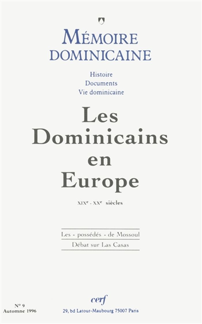 Couverture du livre « MEMOIRE DOMINICAINE NUMERO 9 LES DOMINICAINS EN EUROPE » de Collectif, librairie Les Contes Infusés à Corte