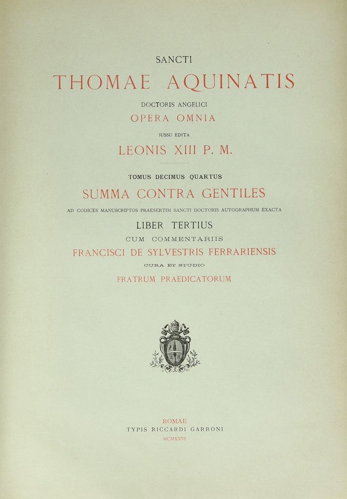 Couverture du livre « OPERA OMNIA - TOME 14 SUMMA CONTRA GENTILES » de D'Aquin Thomas, librairie Les Contes Infusés à Corte