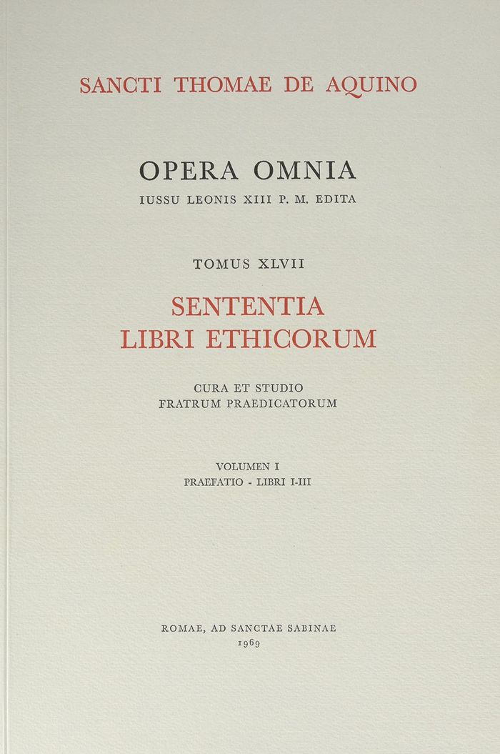 Couverture du livre « SENTENTIA LIBRI ETHICORUM - TOME 47 », librairie Les Contes Infusés à Corte