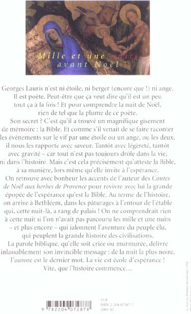 Quatrième de couverture de « MILLE ET UNE NUITS AVANT NOEL »