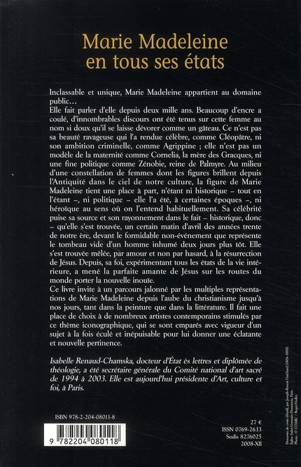 Quatrième de couverture de « MARIE MADELEINE EN TOUS SES ETATS »