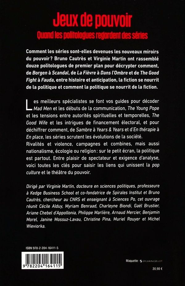 Quatrième de couverture de « Jeux de pouvoir : quand les politologues regardent des séries »